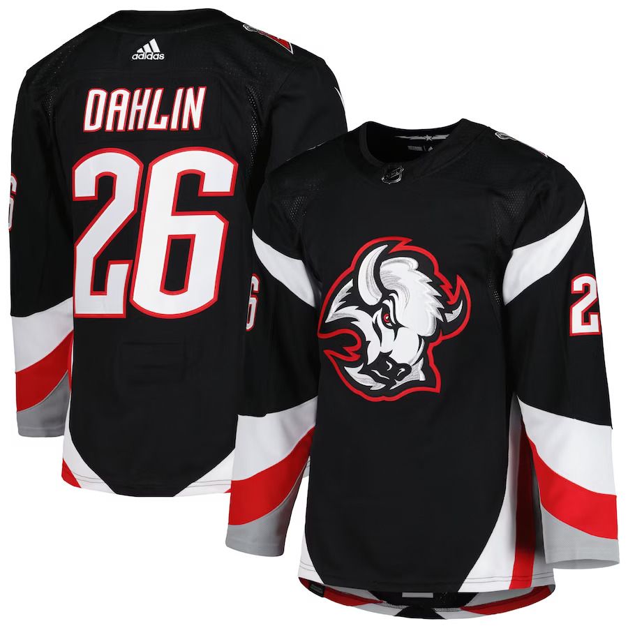 Men Buffalo Sabres 26 Rasmus Dahlin adidas Black Alternate Authentic Pro Primegreen Player NHL Jersey